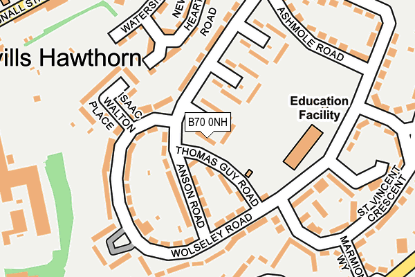 B70 0NH map - OS OpenMap – Local (Ordnance Survey)