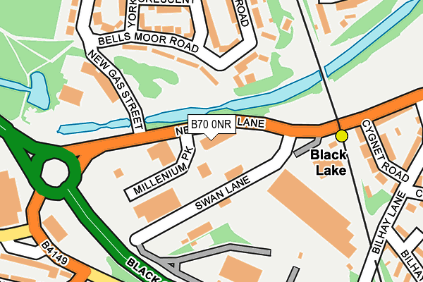 B70 0NR map - OS OpenMap – Local (Ordnance Survey)