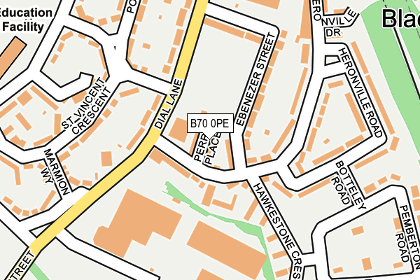 B70 0PE map - OS OpenMap – Local (Ordnance Survey)