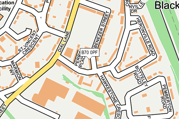 B70 0PF map - OS OpenMap – Local (Ordnance Survey)