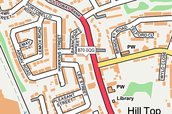 B70 0QG map - OS OpenMap – Local (Ordnance Survey)