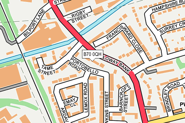 B70 0QH map - OS OpenMap – Local (Ordnance Survey)