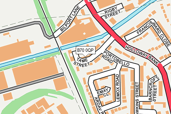 B70 0QP map - OS OpenMap – Local (Ordnance Survey)