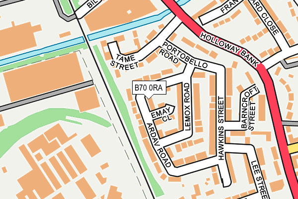 B70 0RA map - OS OpenMap – Local (Ordnance Survey)