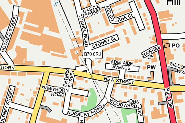 B70 0RJ map - OS OpenMap – Local (Ordnance Survey)