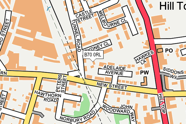 B70 0RL map - OS OpenMap – Local (Ordnance Survey)