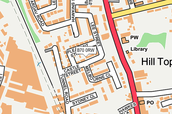 B70 0RW map - OS OpenMap – Local (Ordnance Survey)