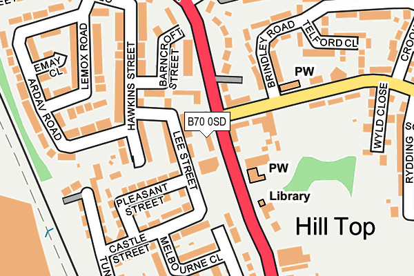 B70 0SD map - OS OpenMap – Local (Ordnance Survey)