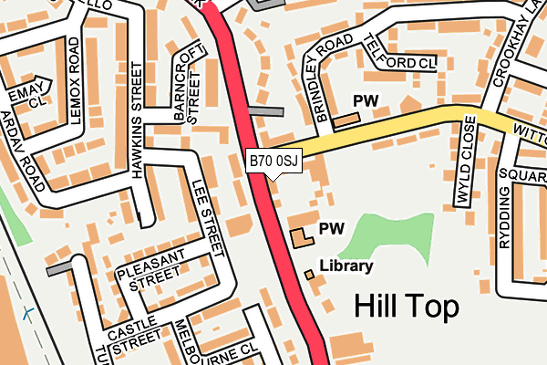 B70 0SJ map - OS OpenMap – Local (Ordnance Survey)