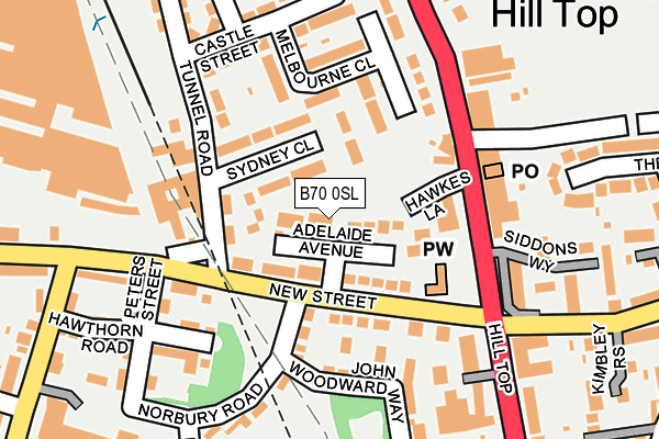B70 0SL map - OS OpenMap – Local (Ordnance Survey)