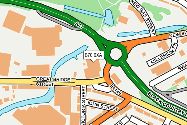 B70 0XA map - OS OpenMap – Local (Ordnance Survey)