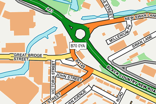 B70 0YA map - OS OpenMap – Local (Ordnance Survey)