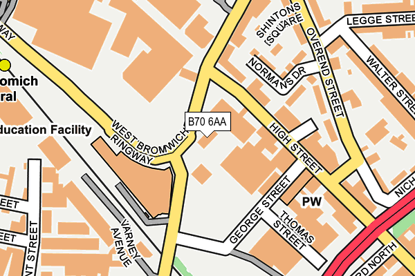 B70 6AA map - OS OpenMap – Local (Ordnance Survey)