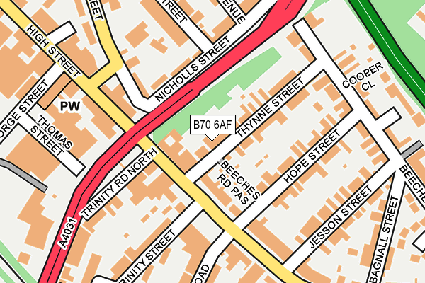 B70 6AF map - OS OpenMap – Local (Ordnance Survey)