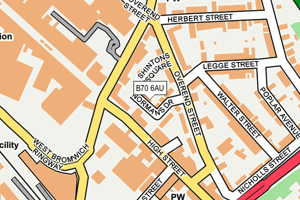 B70 6AU map - OS OpenMap – Local (Ordnance Survey)