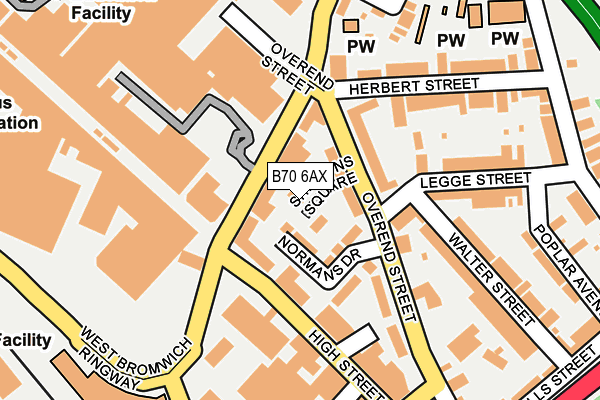 B70 6AX map - OS OpenMap – Local (Ordnance Survey)