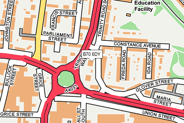 B70 6DY map - OS OpenMap – Local (Ordnance Survey)