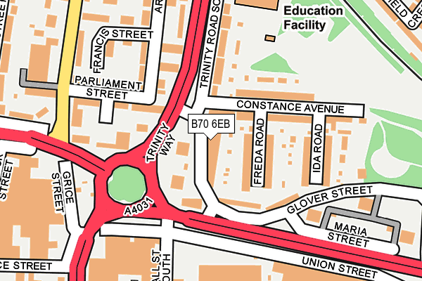 B70 6EB map - OS OpenMap – Local (Ordnance Survey)
