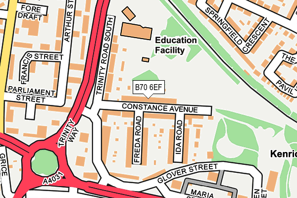 B70 6EF map - OS OpenMap – Local (Ordnance Survey)