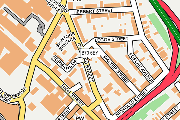 B70 6EY map - OS OpenMap – Local (Ordnance Survey)