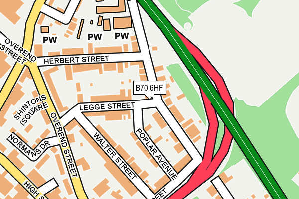 B70 6HF map - OS OpenMap – Local (Ordnance Survey)