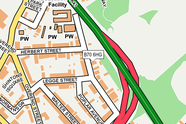 B70 6HG map - OS OpenMap – Local (Ordnance Survey)