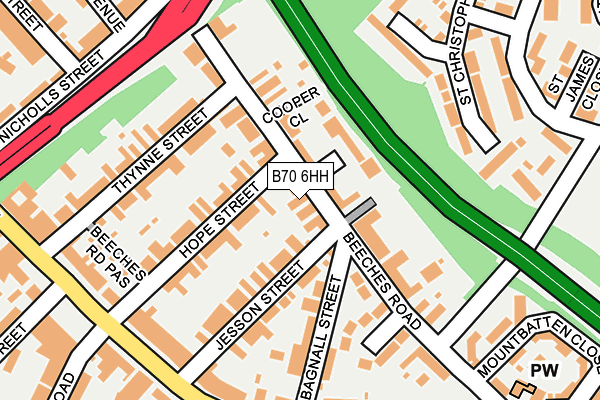 B70 6HH map - OS OpenMap – Local (Ordnance Survey)