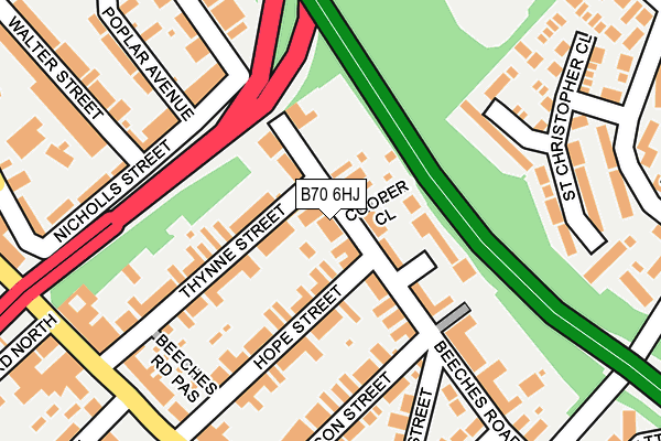 B70 6HJ map - OS OpenMap – Local (Ordnance Survey)