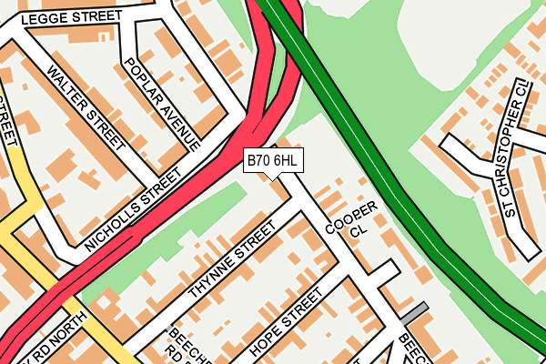 B70 6HL map - OS OpenMap – Local (Ordnance Survey)