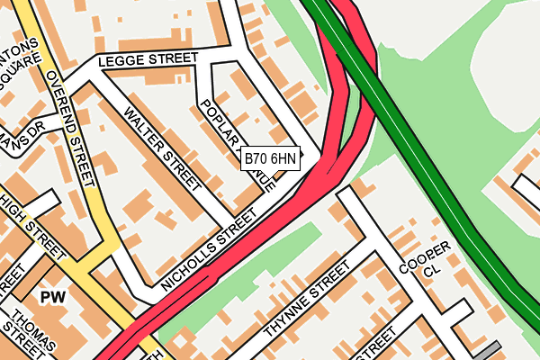 B70 6HN map - OS OpenMap – Local (Ordnance Survey)