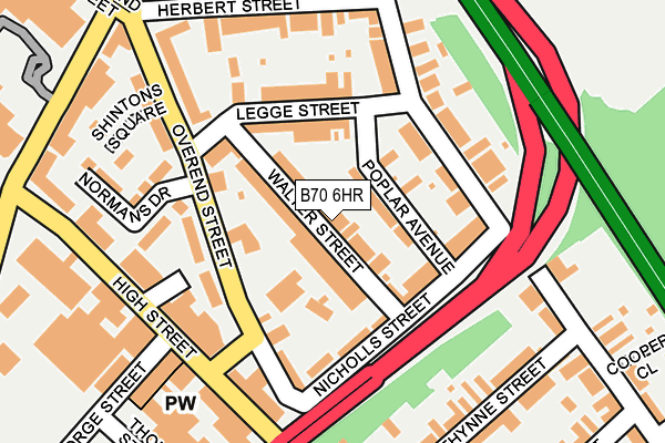 B70 6HR map - OS OpenMap – Local (Ordnance Survey)