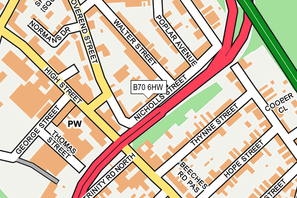 B70 6HW map - OS OpenMap – Local (Ordnance Survey)