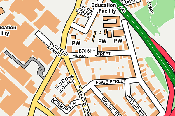 B70 6HY map - OS OpenMap – Local (Ordnance Survey)