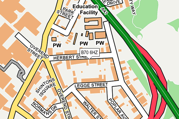 B70 6HZ map - OS OpenMap – Local (Ordnance Survey)