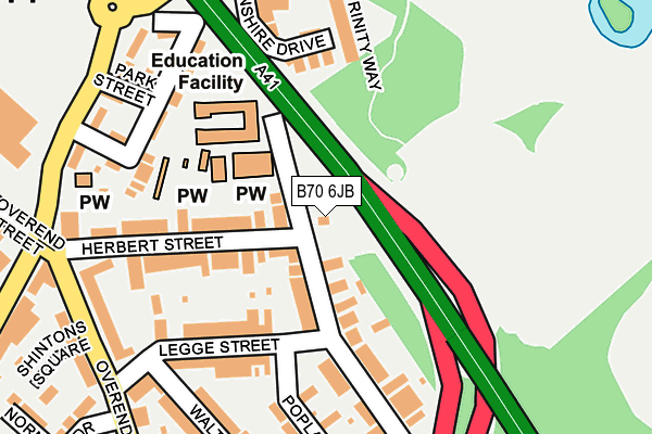 B70 6JB map - OS OpenMap – Local (Ordnance Survey)