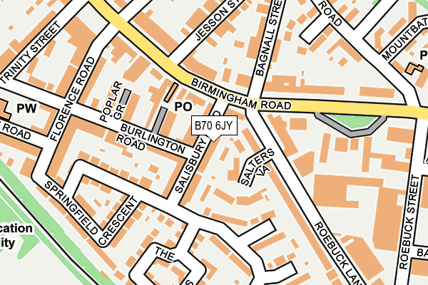B70 6JY map - OS OpenMap – Local (Ordnance Survey)