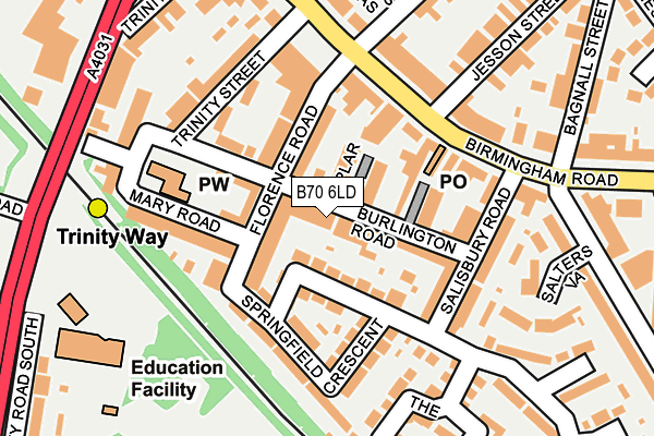 B70 6LD map - OS OpenMap – Local (Ordnance Survey)