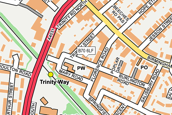 B70 6LF map - OS OpenMap – Local (Ordnance Survey)