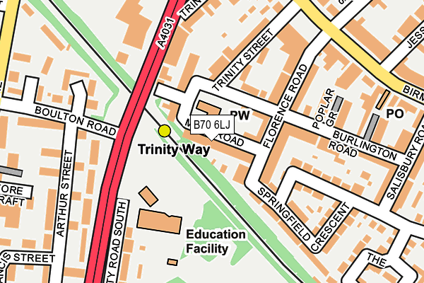 B70 6LJ map - OS OpenMap – Local (Ordnance Survey)