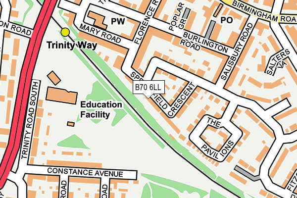 B70 6LL map - OS OpenMap – Local (Ordnance Survey)