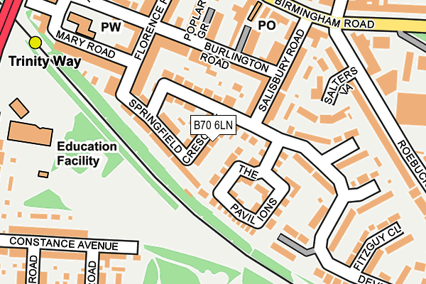 B70 6LN map - OS OpenMap – Local (Ordnance Survey)