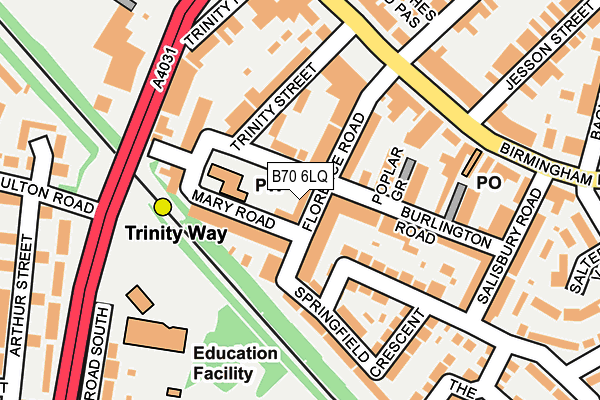 B70 6LQ map - OS OpenMap – Local (Ordnance Survey)