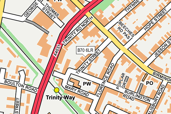 B70 6LR map - OS OpenMap – Local (Ordnance Survey)