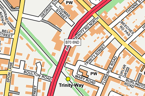 B70 6ND map - OS OpenMap – Local (Ordnance Survey)