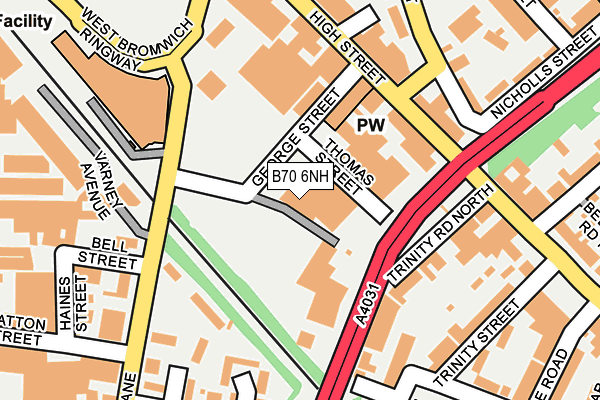 B70 6NH map - OS OpenMap – Local (Ordnance Survey)