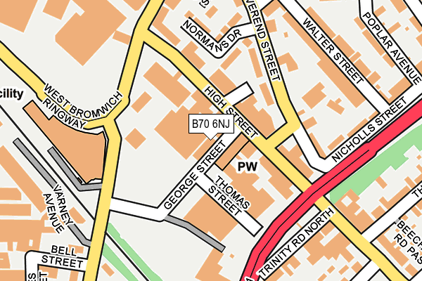 B70 6NJ map - OS OpenMap – Local (Ordnance Survey)