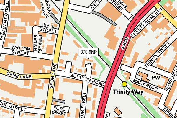 B70 6NP map - OS OpenMap – Local (Ordnance Survey)