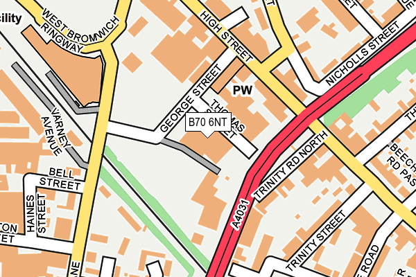 B70 6NT map - OS OpenMap – Local (Ordnance Survey)