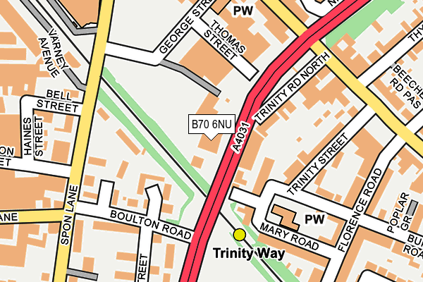 B70 6NU map - OS OpenMap – Local (Ordnance Survey)