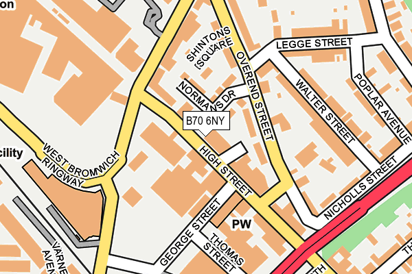 B70 6NY map - OS OpenMap – Local (Ordnance Survey)